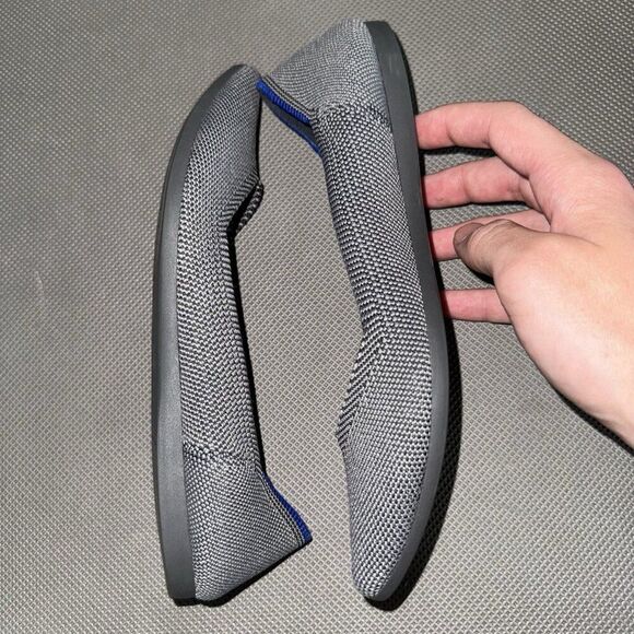 Rothy’s The Point Cloud Gray Birdseye Knit Pointed Toe Flats Womens Size 6 - Picture 5 of 8
